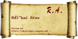 Rábai Alex névjegykártya