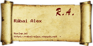 Rábai Alex névjegykártya