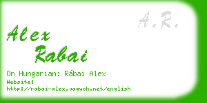 alex rabai business card