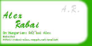alex rabai business card